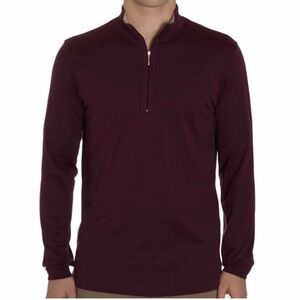 Left Coast Tee Burgundy Quarter Zip 100% Pima Cotton Men’s Size Large